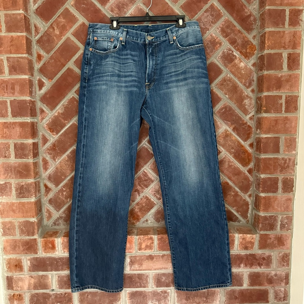 Lucky Brand Mens Jeans Size 36 Blue Denim Ashbury 161 Jean Straight‎ Pockets